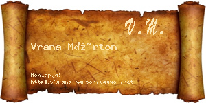 Vrana Márton névjegykártya