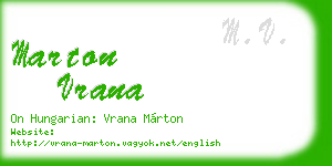 marton vrana business card